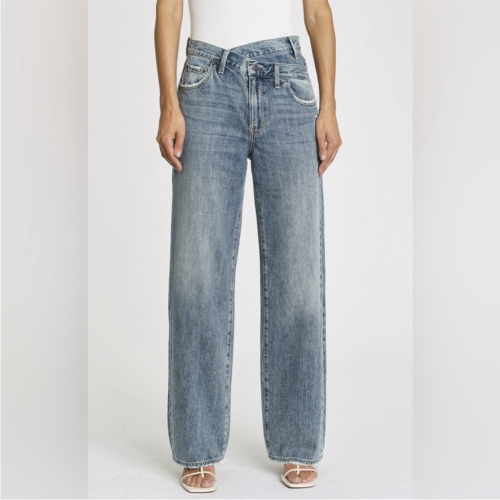NWT Pistola Bobbie Criss Cross Wide Leg Jeans
